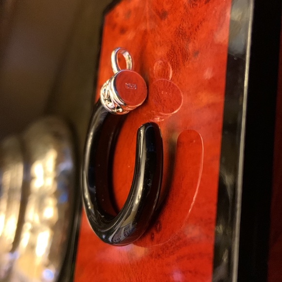 Black Onyx Horn Set In Ornate Sterling Silver Bail - Picture 9 of 9